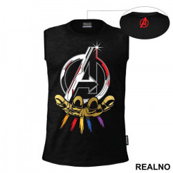 Infinity Gauntlet With The Logo - Thanos - Avengers - Majica Infinity Gauntlet With The Logo - Thanos - Avengers - Majica