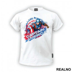 Holding A Shield - Color Splash - Captain America - Avengers - Majica Holding A Shield - Color Splash - Captain America - Avengers - Majica