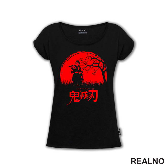 Tanjiro - Red Moon And Tree - Demon Slayer - Majica