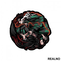 Tanjiro And Nezuko - Circle - Demon Slayer - Nalepnica Tanjiro And Nezuko - Circle - Demon Slayer - Nalepnica