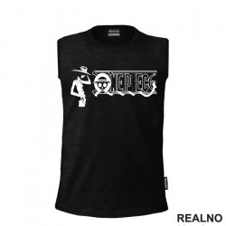 Logo And Luffy - One Piece - Majica