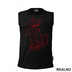 Straw Hat - Red - One Piece - Majica