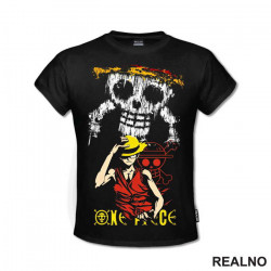 Mottled Skull And Luffy - One Piece - Majica