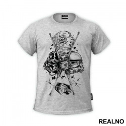 Darth Vader, Stormtrooper And Death Star - Star Wars - Majica