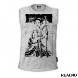 Rey - Black Drawing - Star Wars - Majica