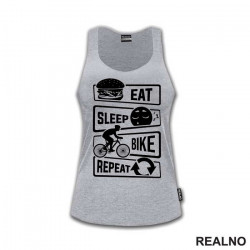 Eat, Sleep, Repeat - Simple - Bickilovi - Bike - Majica
