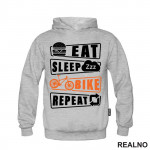 Eat, Sleep, Repeat - Orange - Bickilovi - Bike - Duks
