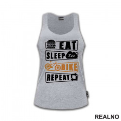 Eat, Sleep, Repeat - Orange - Bickilovi - Bike - Majica