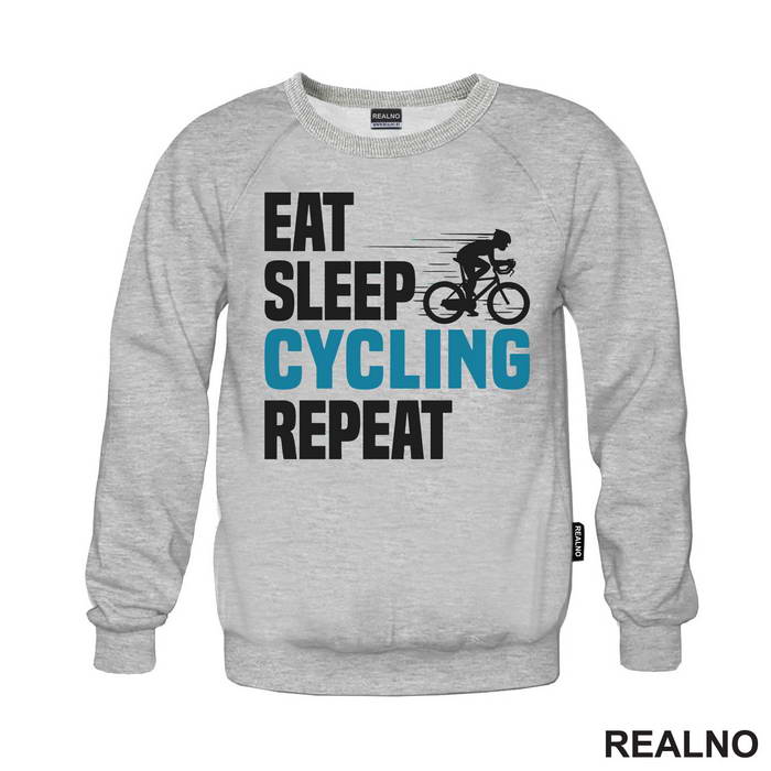 Eat, Sleep, Cycling, Repeat - Blue - Bickilovi - Bike - Duks