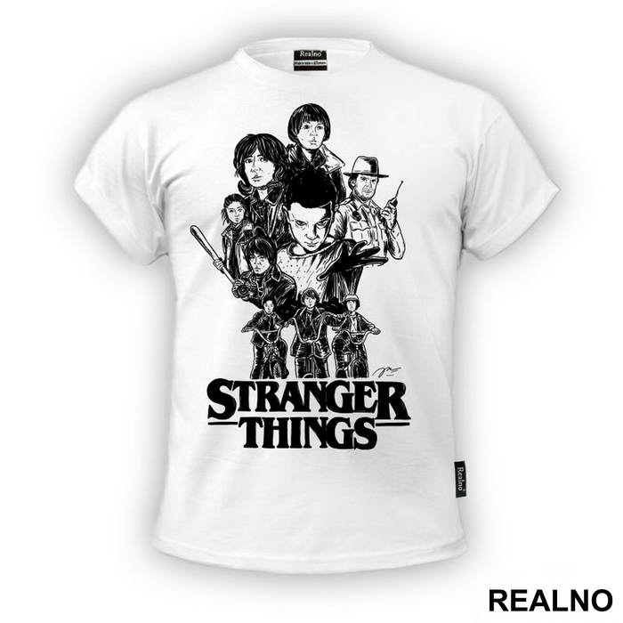OUTLET - Bela dečija majica veličine 6 - Stranger Things