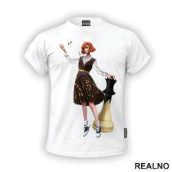 Pills, Chess Piece And Elizabeth - Queen's Gambit - Majica