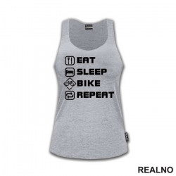Eat, Sleep, Repeat - Tall - Bickilovi - Bike - Majica