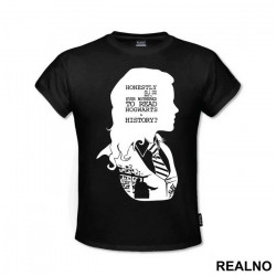 Honestly, Am I The Only Person Who's Ever Bothered To Read Hogwarts: A History? - Hermione Black Silhouette - Harry Potter - Majica