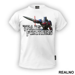 Optimus Prime And Metallic Logo - Transformers - Majica