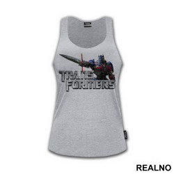 Optimus Prime And Metallic Logo - Transformers - Majica