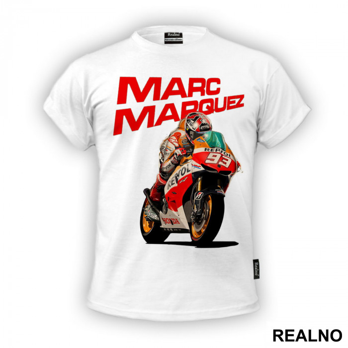 Red Logo And Motor - Marc Marquez - 93 - MotoGP - Sport - Majica