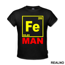 Fe - Man - Chemical Element - Red And Yellow - Iron Man - Majica