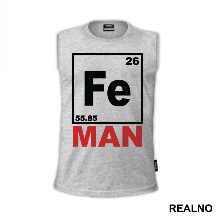 Fe - Man - Chemical Element - Red And Yellow - Iron Man - Majica