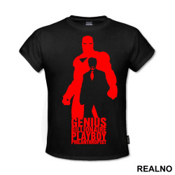 Genius, Billionaire, Playboy, Philanthropist - Red - Iron Man - Majica Genius, Billionaire, Playboy, Philanthropist - Red - Iron Man - Majica