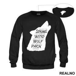 When The Snows Fall And The White Winds Blow The Lone Wolf Dies But The Pack Survives - Dire Wolf Black - House Stark - Game Of Thrones - GOT - Duks