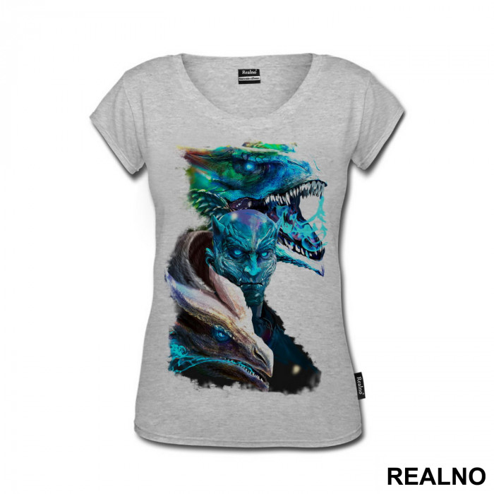 Night King And Dragons - White Walkers - Colors - Game Of Thrones - GOT - Majica