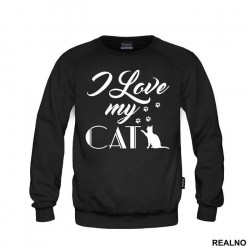 I Love My Cat - Paws Print - Mačke - Cat - Duks