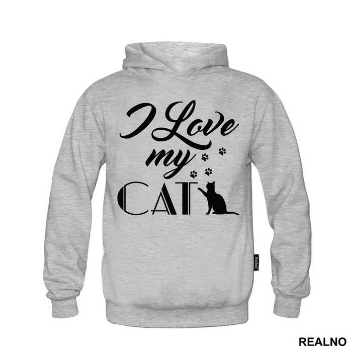 I Love My Cat - Paws Print - Mačke - Cat - Duks