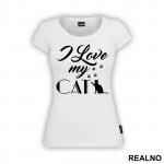 I Love My Cat - Paws Print - Mačke - Cat - Majica