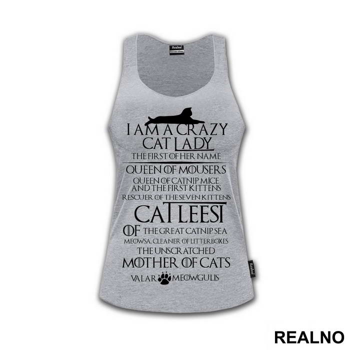 I Am A Crazy Cat Lady - Game Of Thrones - Got - Mačke - Cat - Majica