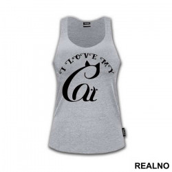 I Love My Cat - Ears - Mačke - Cat - Majica