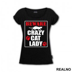 OUTLET - Crna ženska majica veličine M - Cat