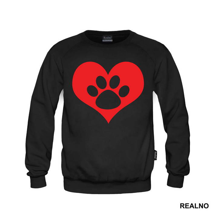 Red Heart And Paw - Pas - Dog - Duks