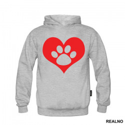 Red Heart And Paw - Pas - Dog - Duks