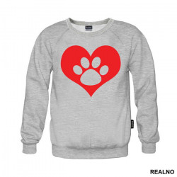 Red Heart And Paw - Pas - Dog - Duks