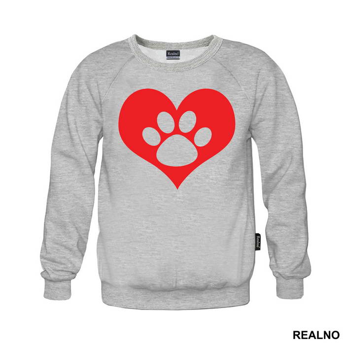 Red Heart And Paw - Pas - Dog - Duks