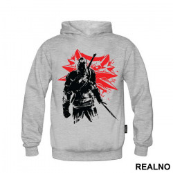 Geralt of Rivia And Red Logo - The Witcher - Duks
