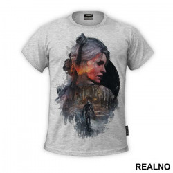 Ciri And Geralt of Rivia - Drawing - The Witcher - Majica