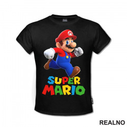 OUTLET - Crna muška majica veličine S - Supermario