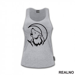 Wolf Howling At The Moon - Vuk - Životinje - Majica