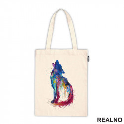 Blue And Red Wolf - Watercolor Painting - Vuk - Životinje - Ceger