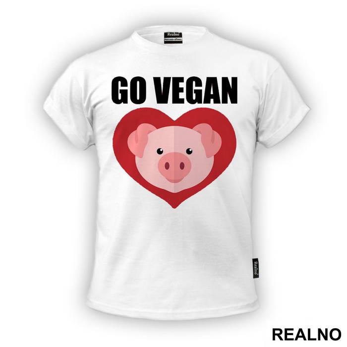Go Vegan - Pig - Vegan - Majica