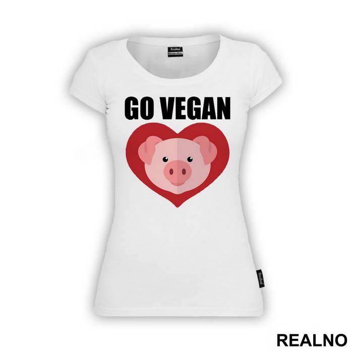 Go Vegan - Pig - Vegan - Majica