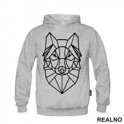 Geometric Wolf Head - Vuk - Životinje - Duks