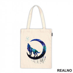 Wolf Howling At The Moon - Watercolor Painting - Vuk - Životinje - Ceger