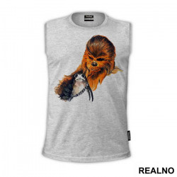 Chewbacca Petting A Porg - The Last Jedi - Star Wars - Majica