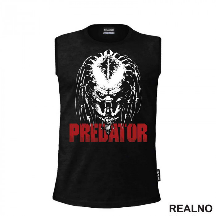 Red Logo And Head - Predator - Majica