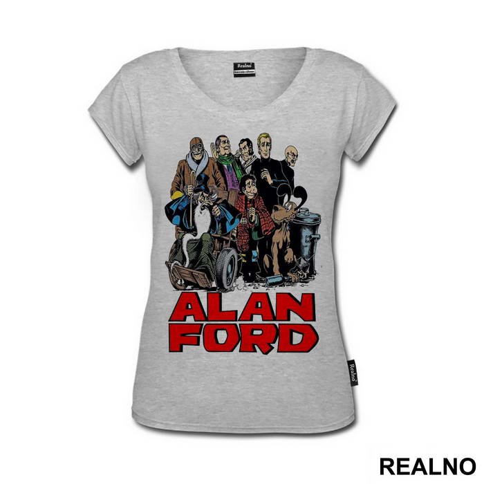 OUTLET - Siva ženska majica veličine XS - Alan Ford