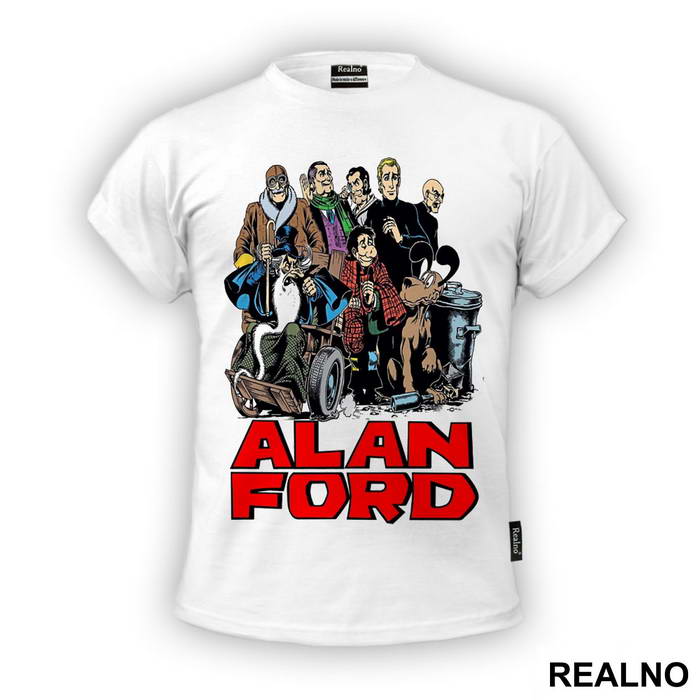 OUTLET - Bela muška majica veličine XL - Alan Ford