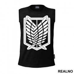 OUTLET - Crna bez rukava muška majica veličine M - Attack On Titan