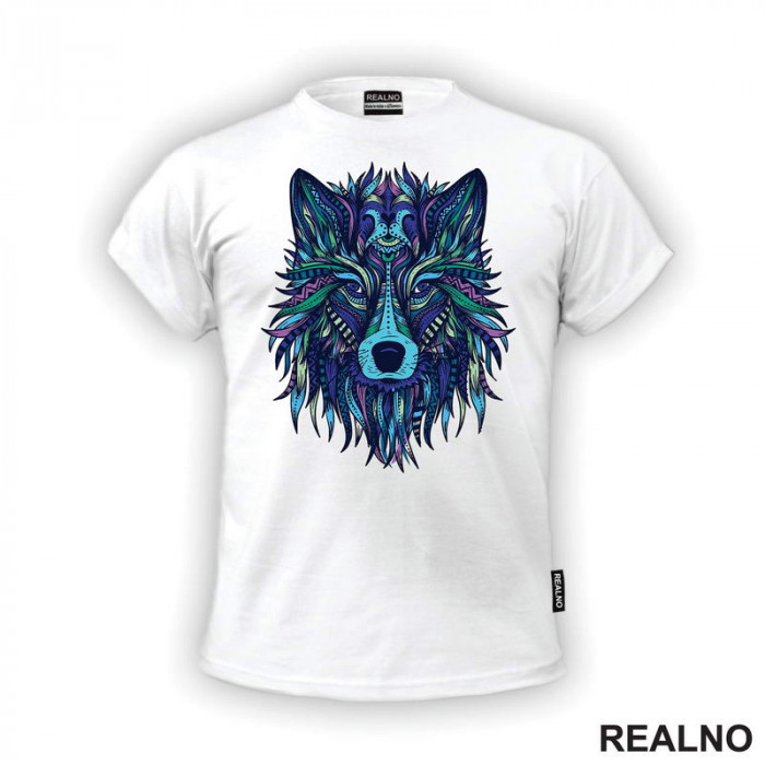 Colorful Wolf Head- Vuk - Životinje - Majica